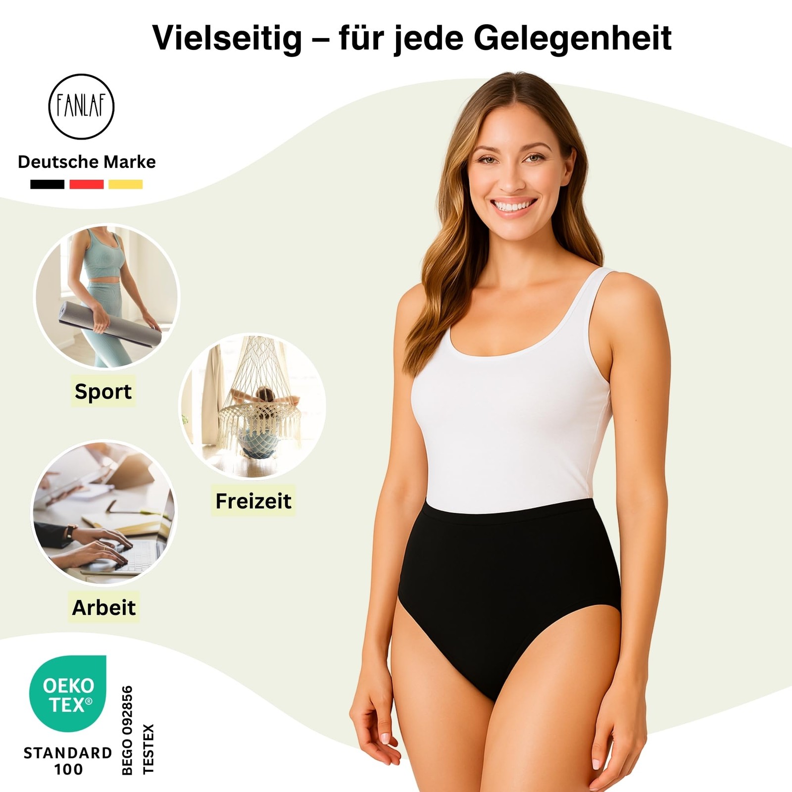 Ladies Briefs Cotton Underpants 5 Pack Waist Briefs Label Free Breathable…