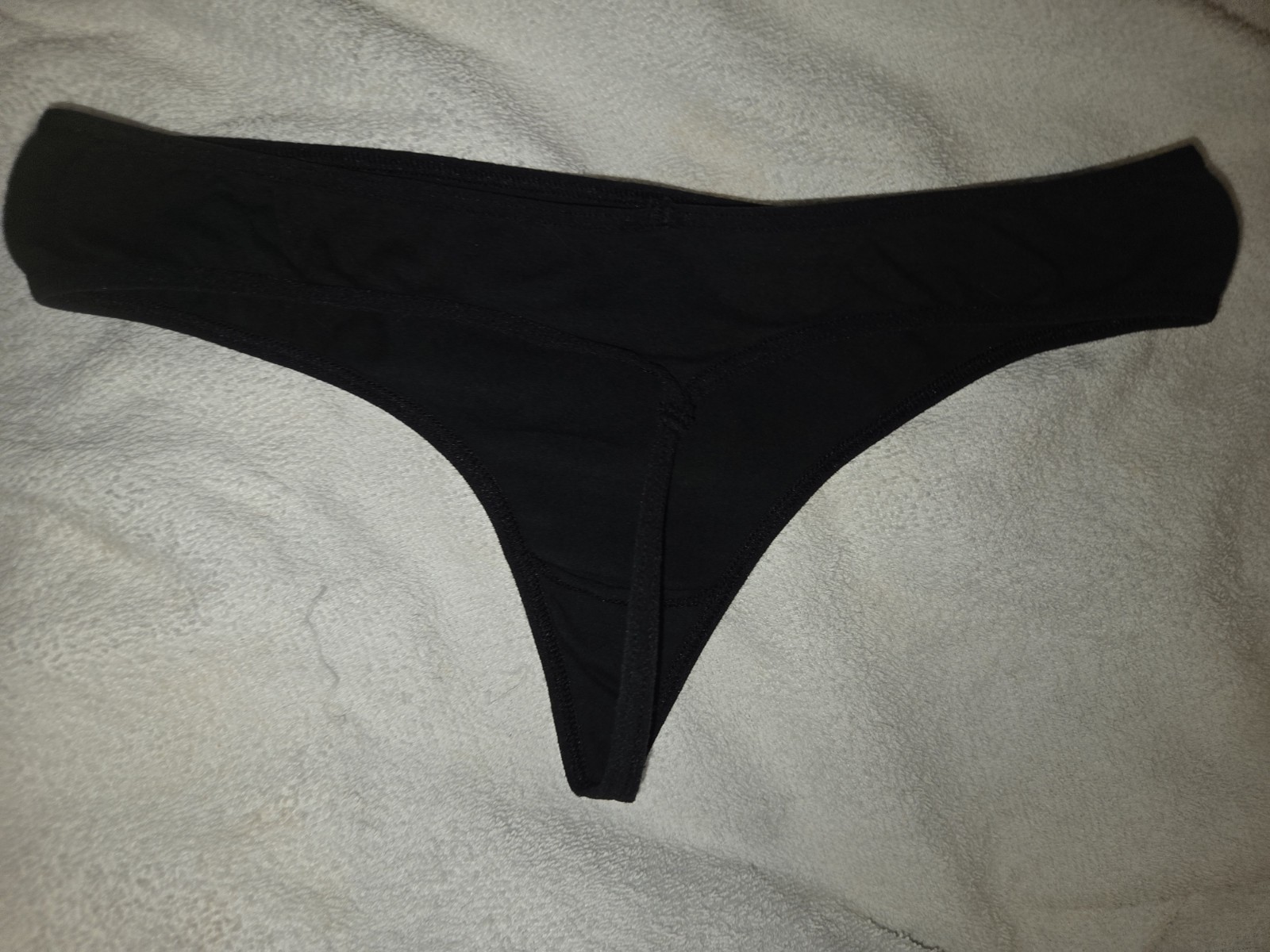 Vtg 2003 Victoria’s Secret PINK Cotton Thong Panty Black Medium Y2K Rare NWOT