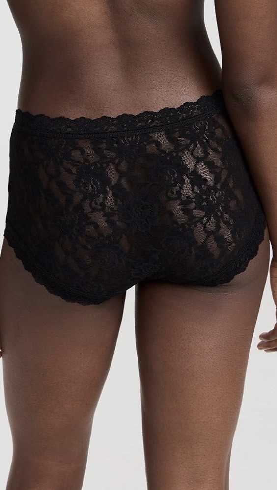 Hanky Panky Signature Lace High Rise Floral Boy Short M fits UK 12 NEW Black