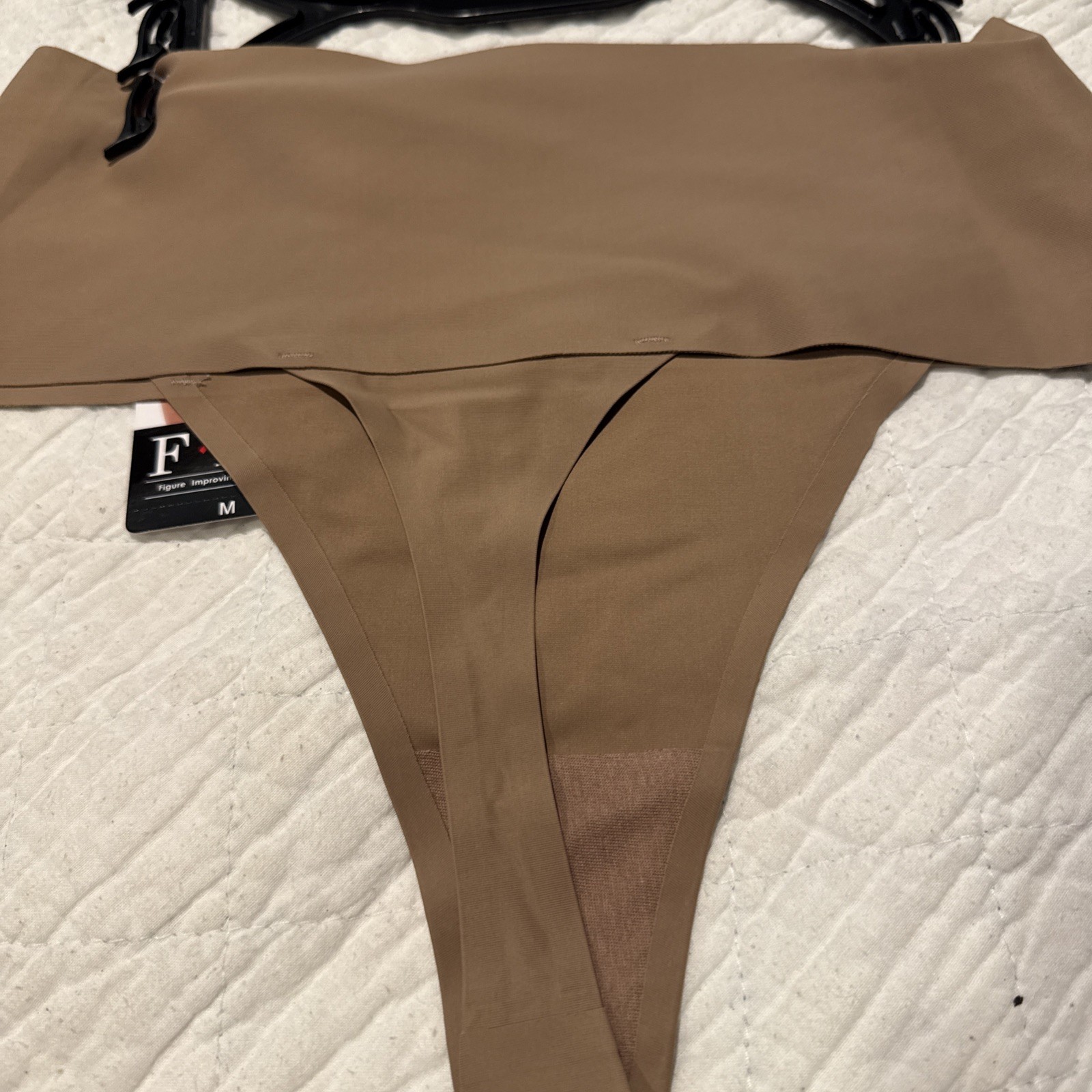 FIT 1 Pack Thong Panties Light Control Hi Waisted Size Medium Underwear Nylon