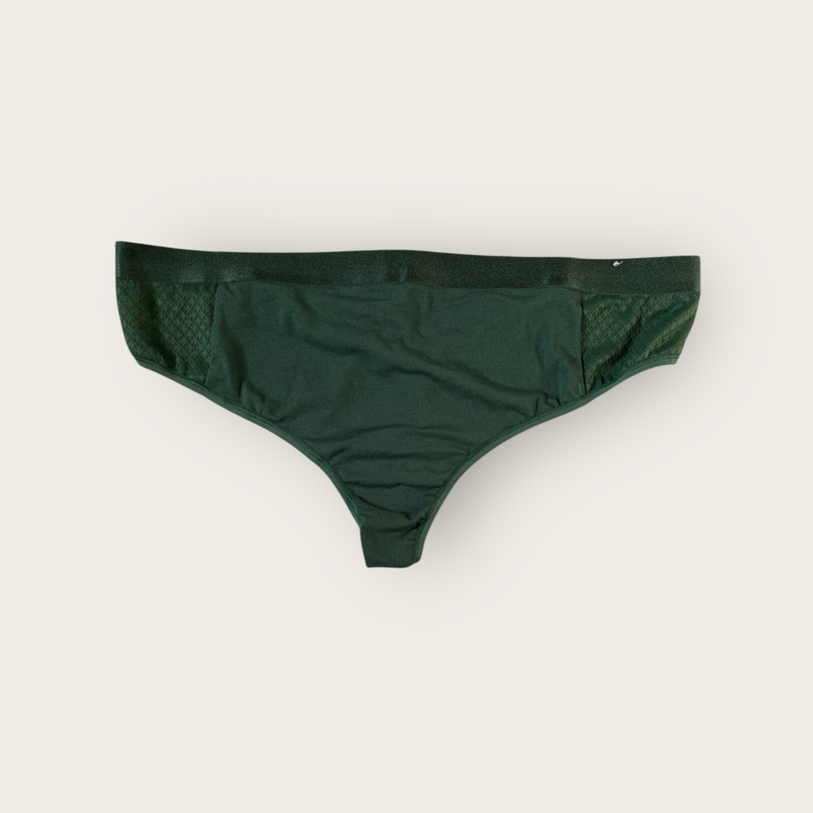 Lane Bryant Cacique Cotton Thong Panty 26/28 w/Lace Wide Shine Waistband (4426)