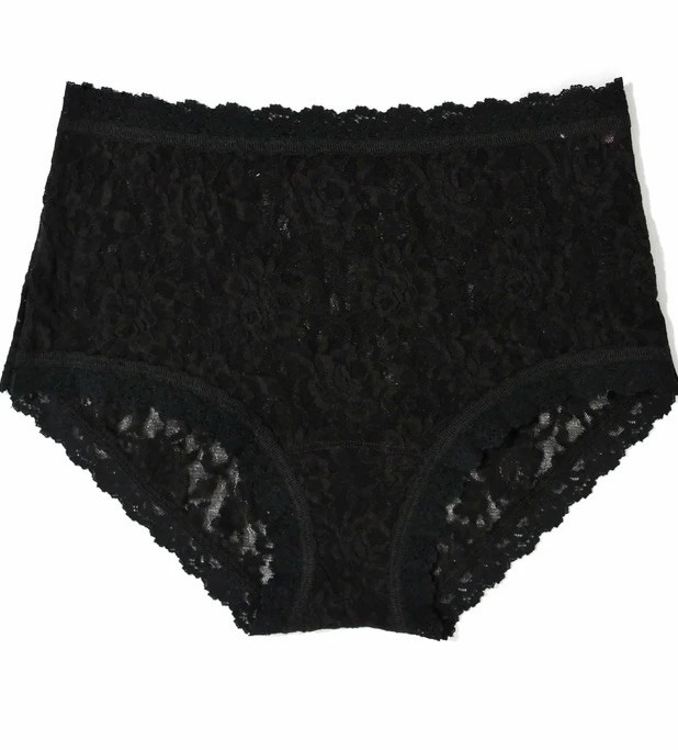 Hanky Panky Signature Lace High Rise Floral Boy Short M fits UK 12 NEW Black