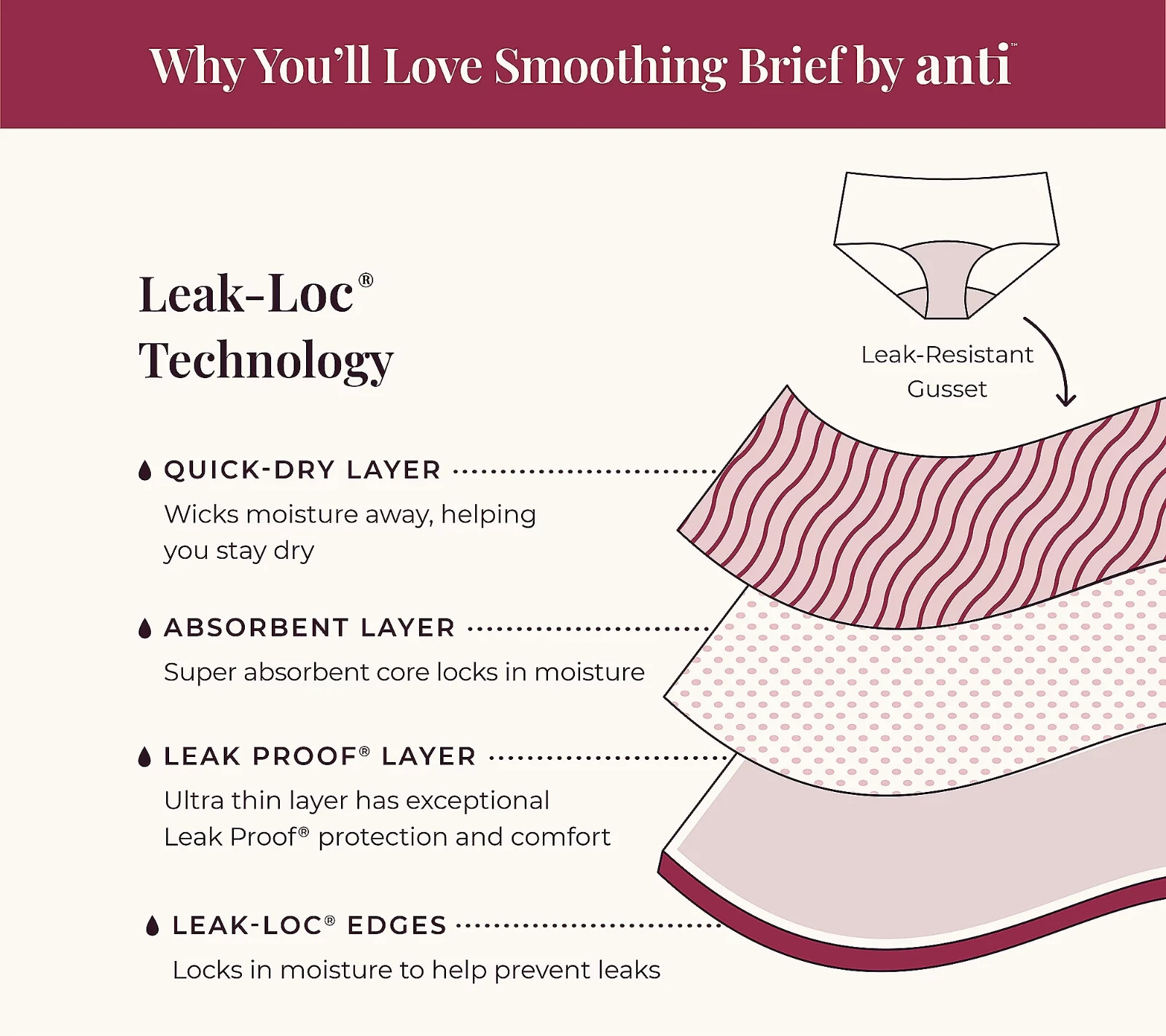 Anti x Proof~Set 2~Smoothing Moderate Absorbency Briefs~X-Large~A470666 11660