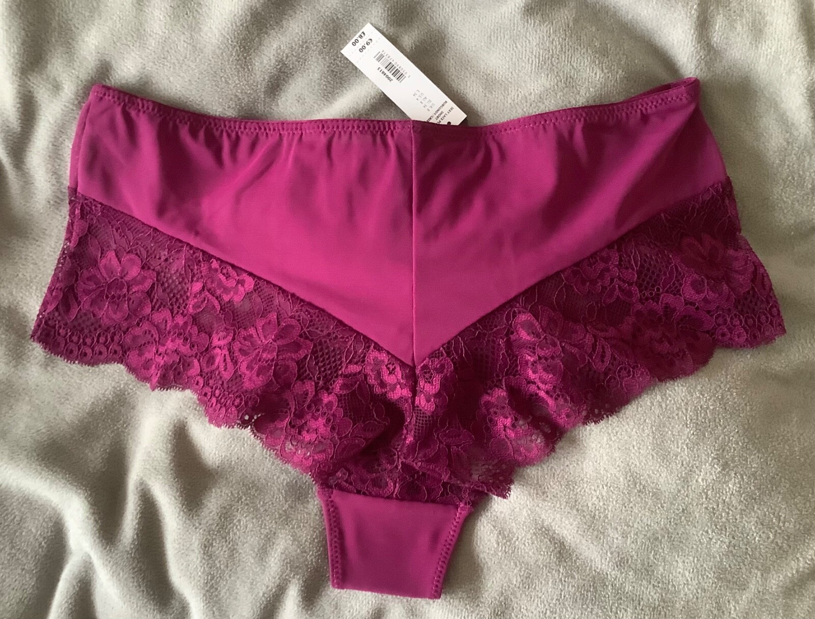 ANN SUMMERS – “Sexy Lace Planet” Burgundy Knickers Short Style Size 8 – BNWT