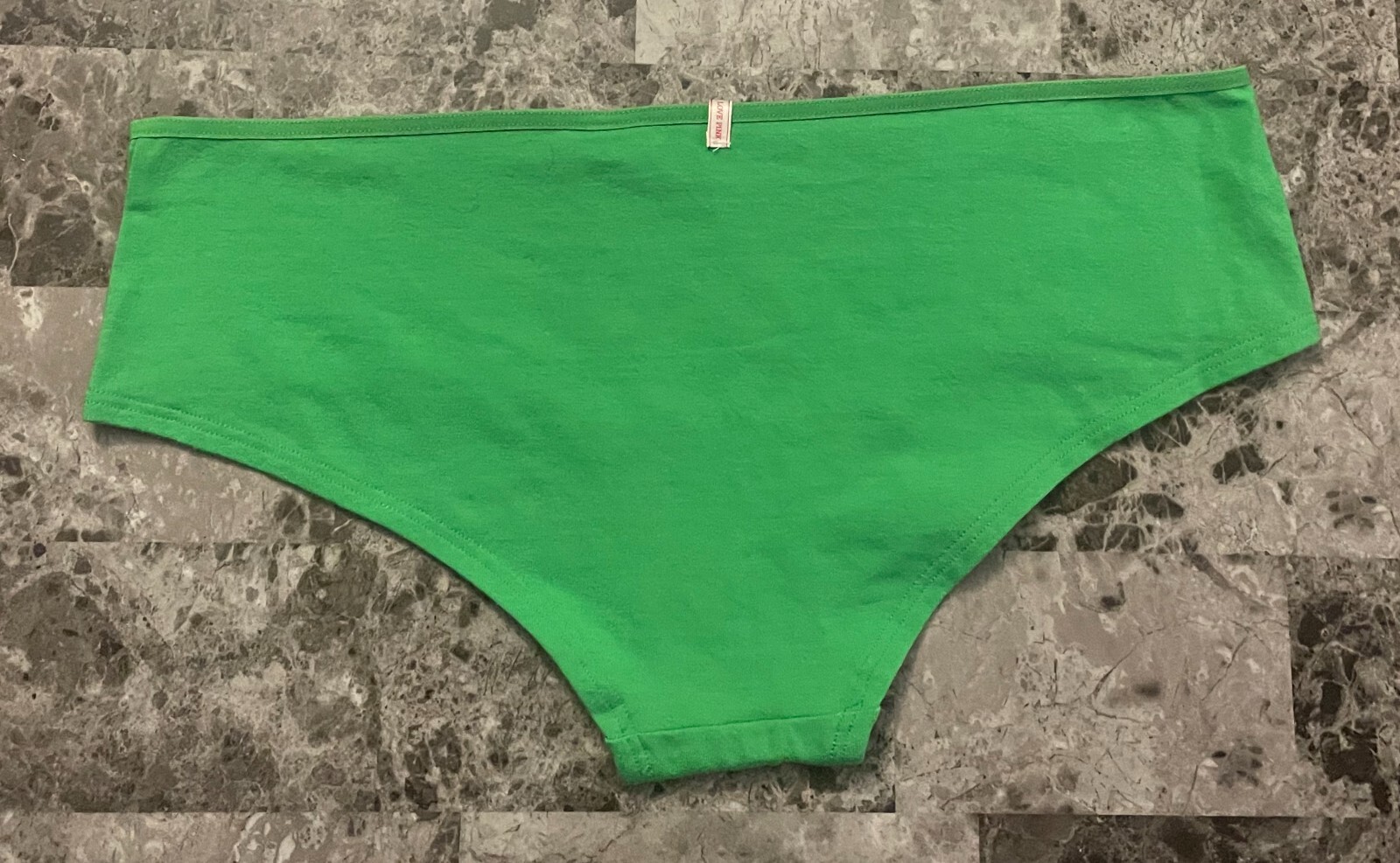 NWT VICTORIA’S SECRET PINK M GREEN GLITTER LOGO VINTAGE RARE HIPSTER PANTIES