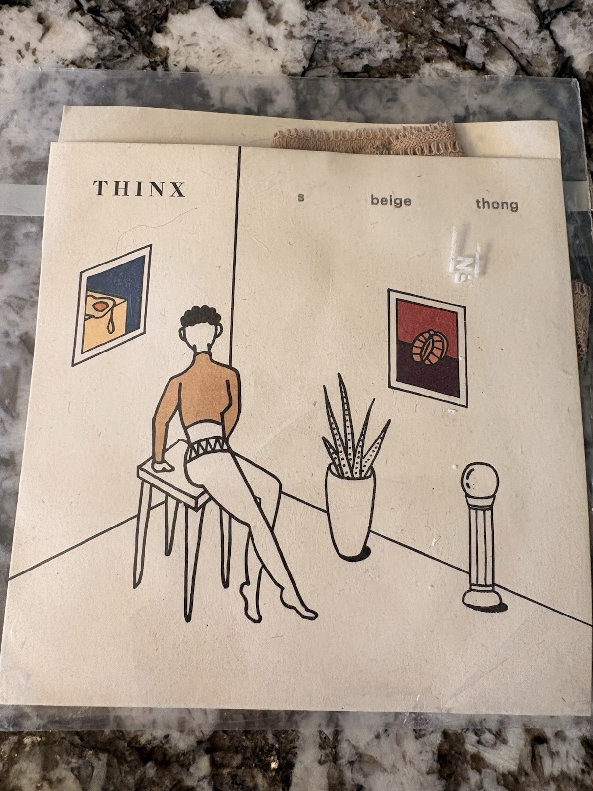 Thinx Thong Leakproof Period Panties Size S Beige NWT Factory Sealed