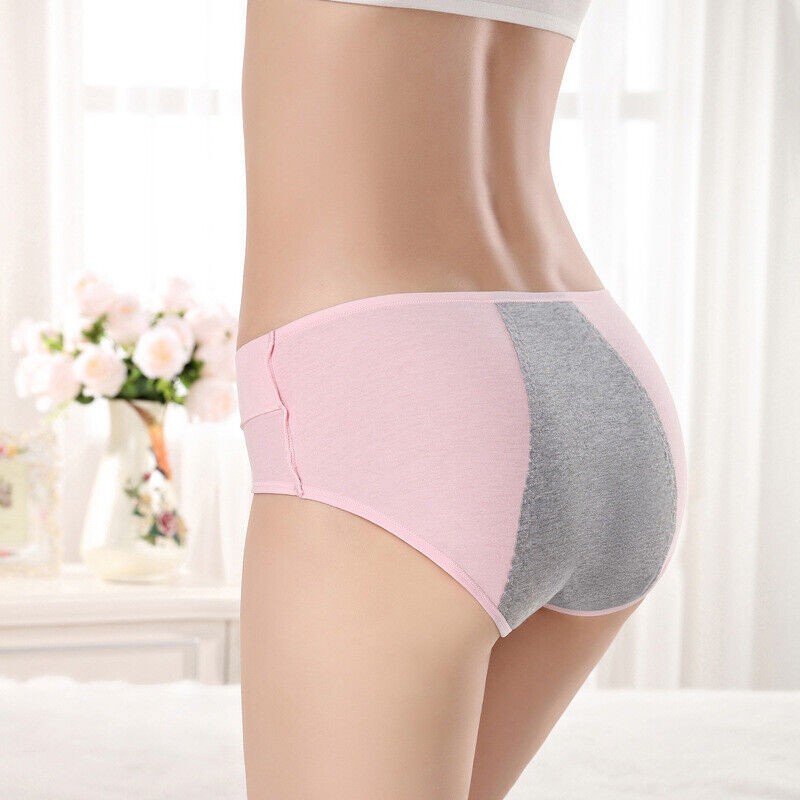 Bamboo Fiber Leakproof Waist Underwear Women Period Menstrual Panties High