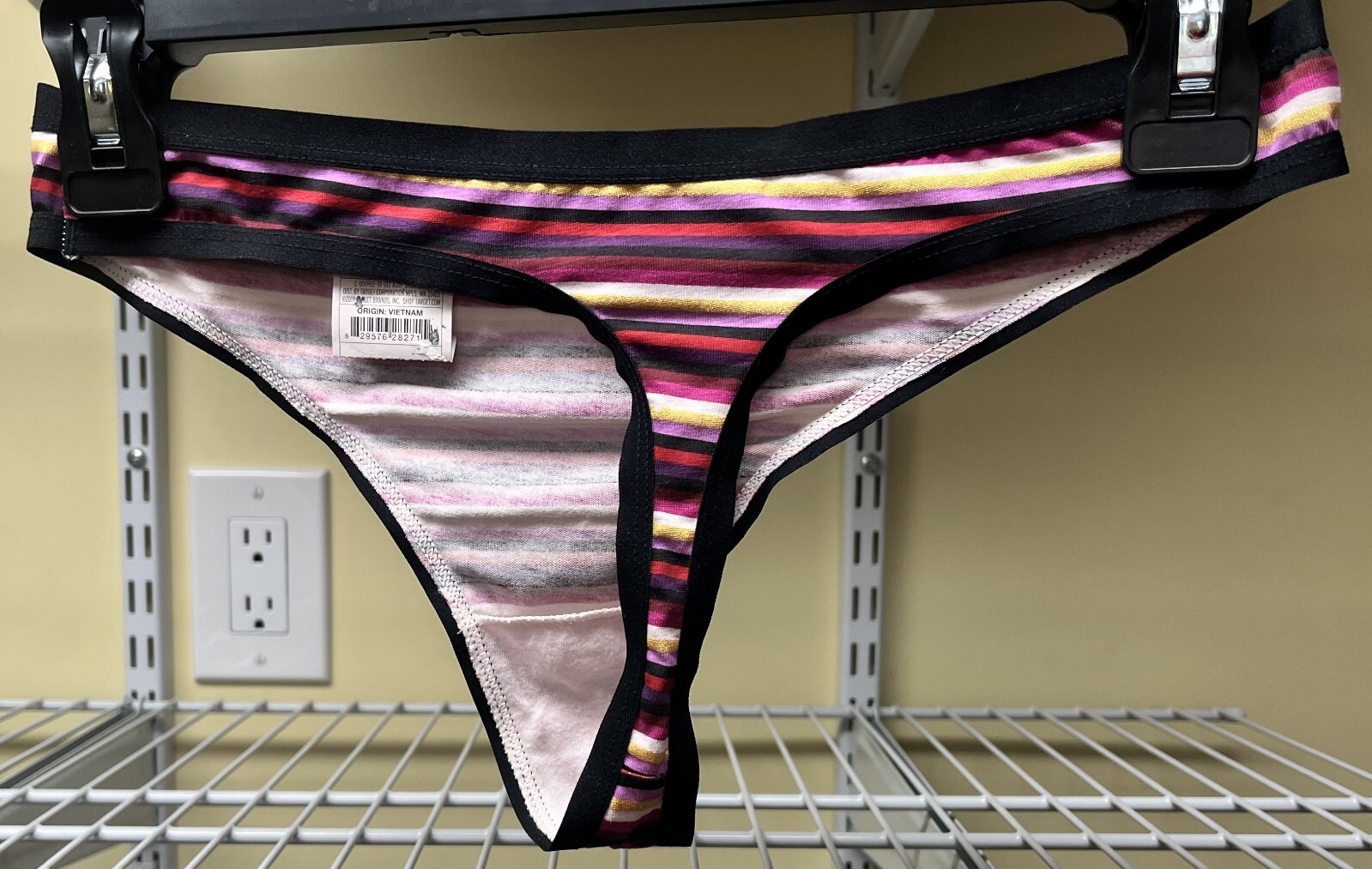 Auden Women’s Multicolor Striped Cotton Blend Thong Size Medium (8-10) New