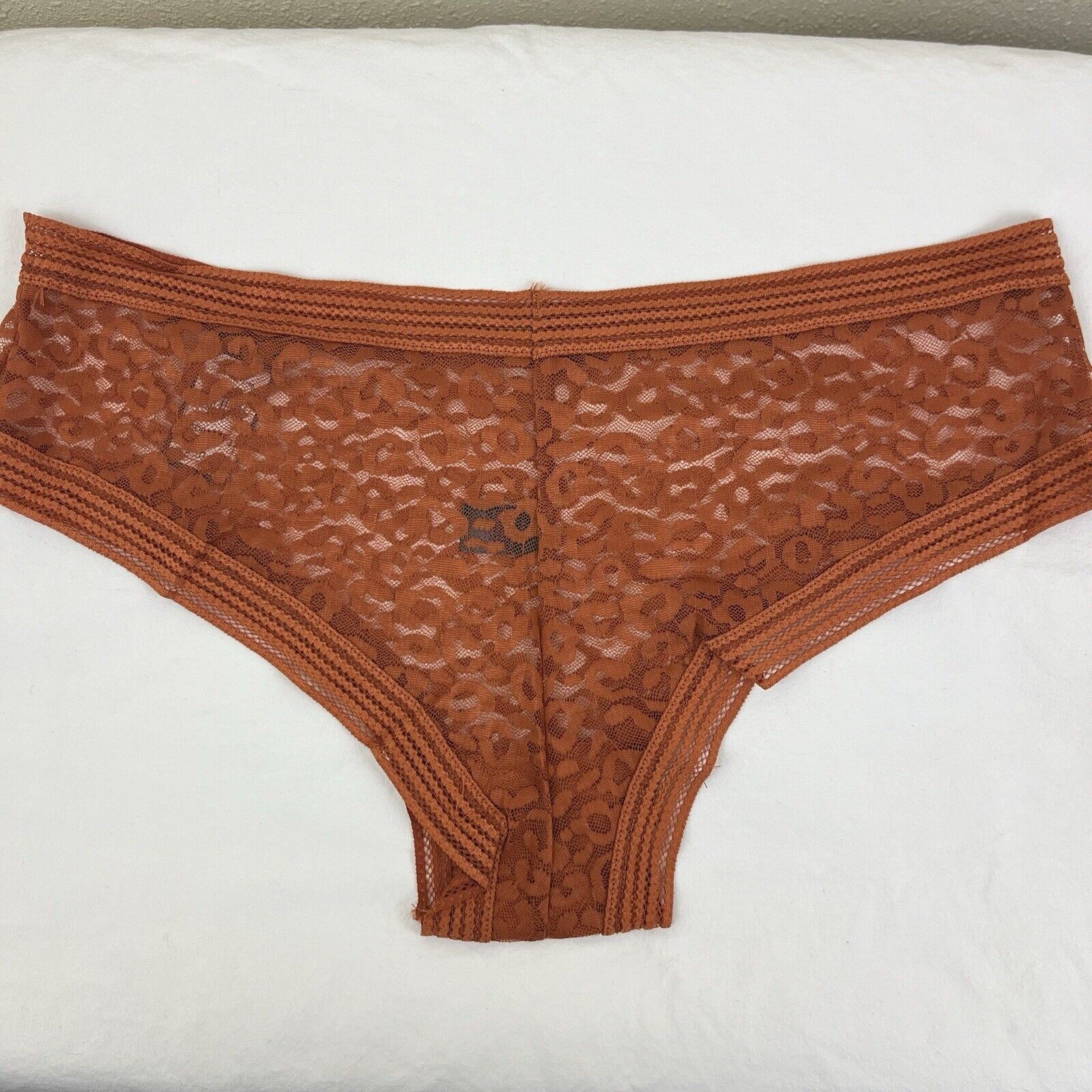 NWT Fredericks of Hollywood Demi Leopard Mesh Hipster Panty Bombay Brown 1X