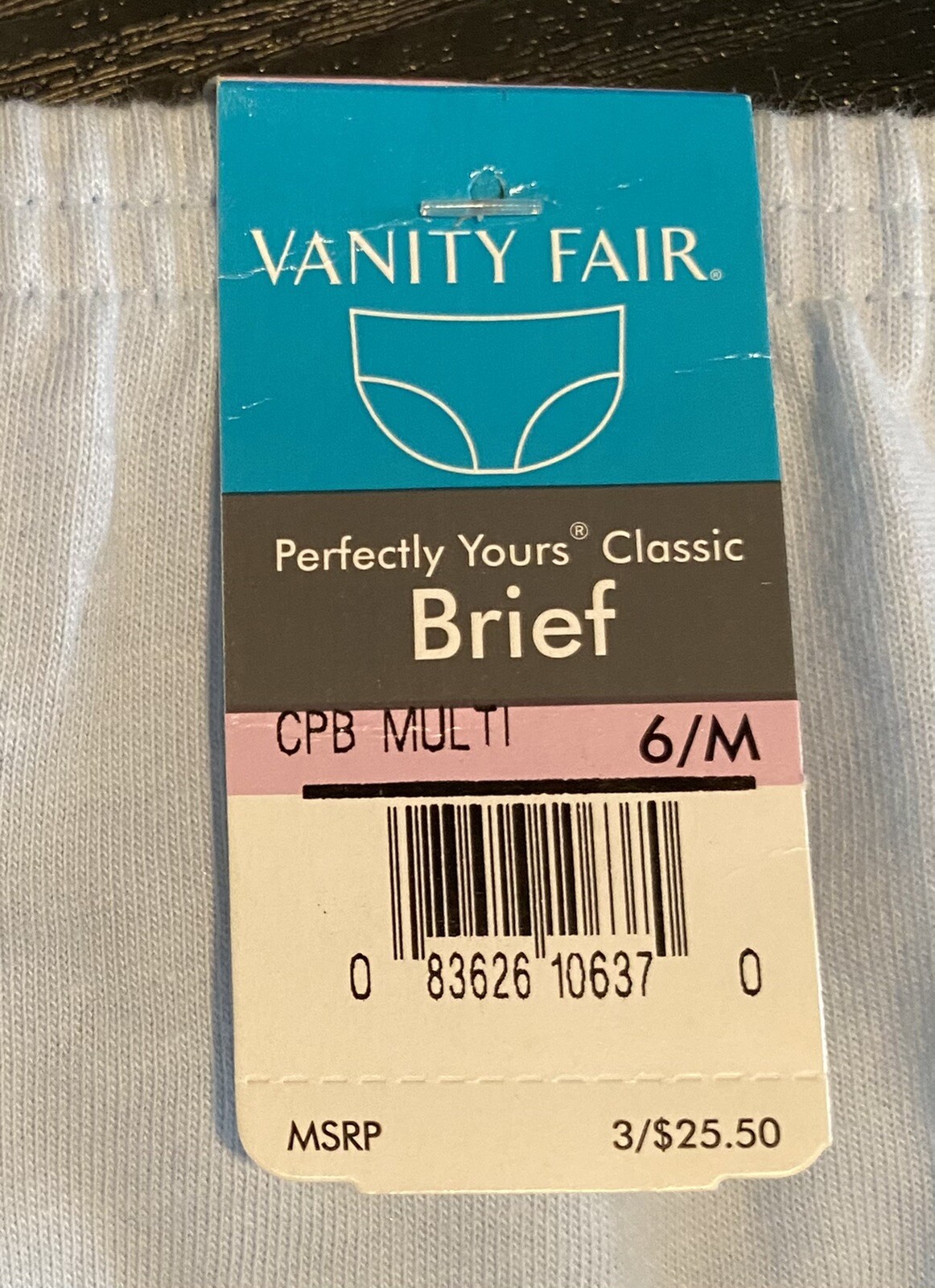 Vanity Fair 2 Pair Women’s M 6 Perfectly Yours Cotton Brief Panties 15320 NEW