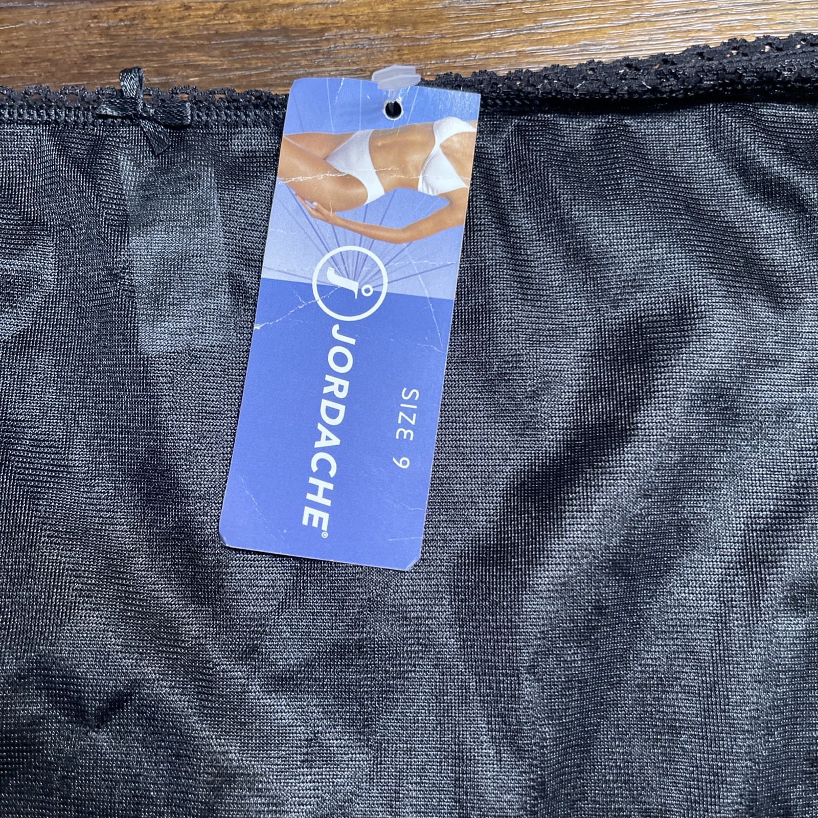 NWT Vintage Jordache Brief Sissy Shiny Granny Panty Fetish Womens 9/2X Black