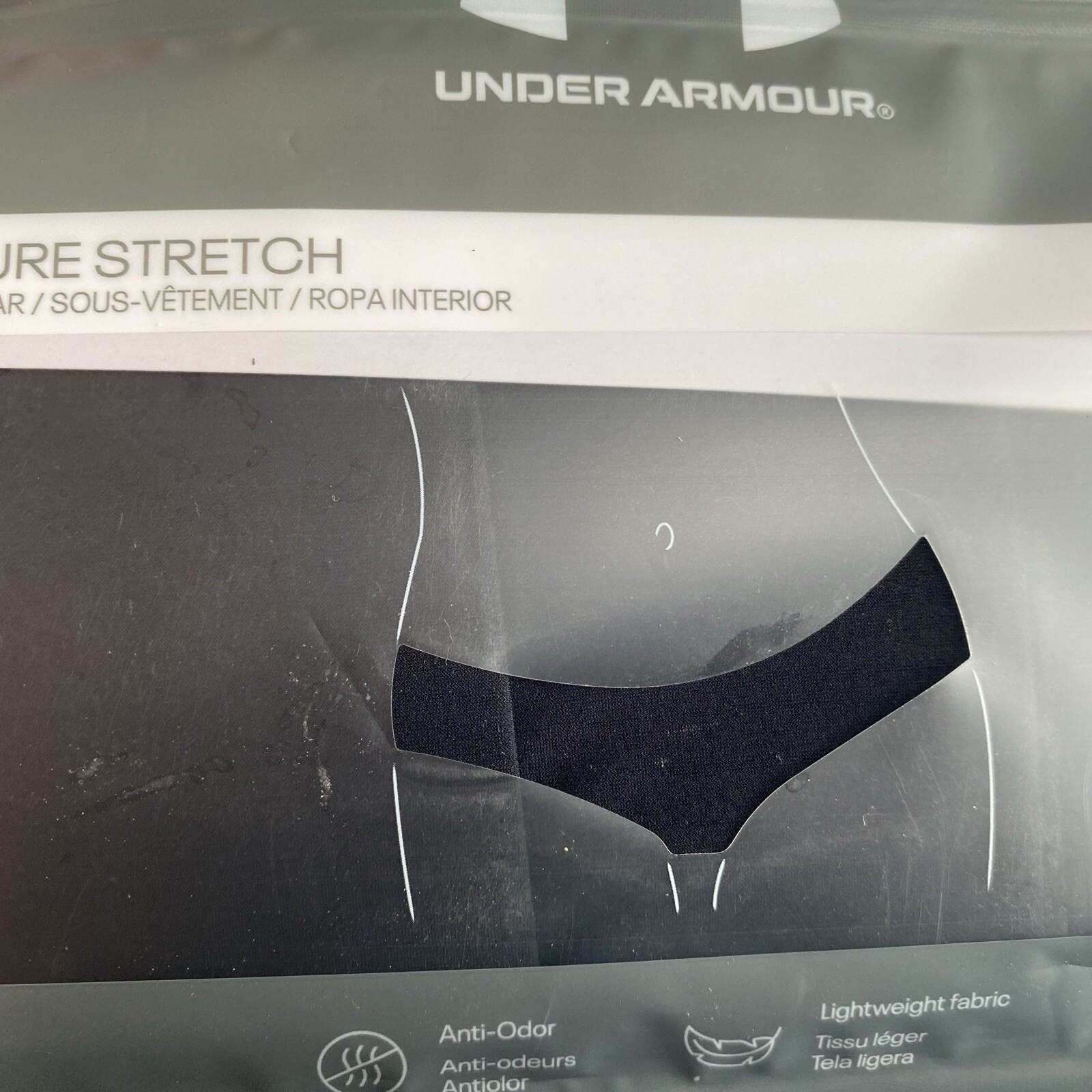 Under Armour Womens Underwear Thongs Underwear 3 Pack – Black/Black/Black XL