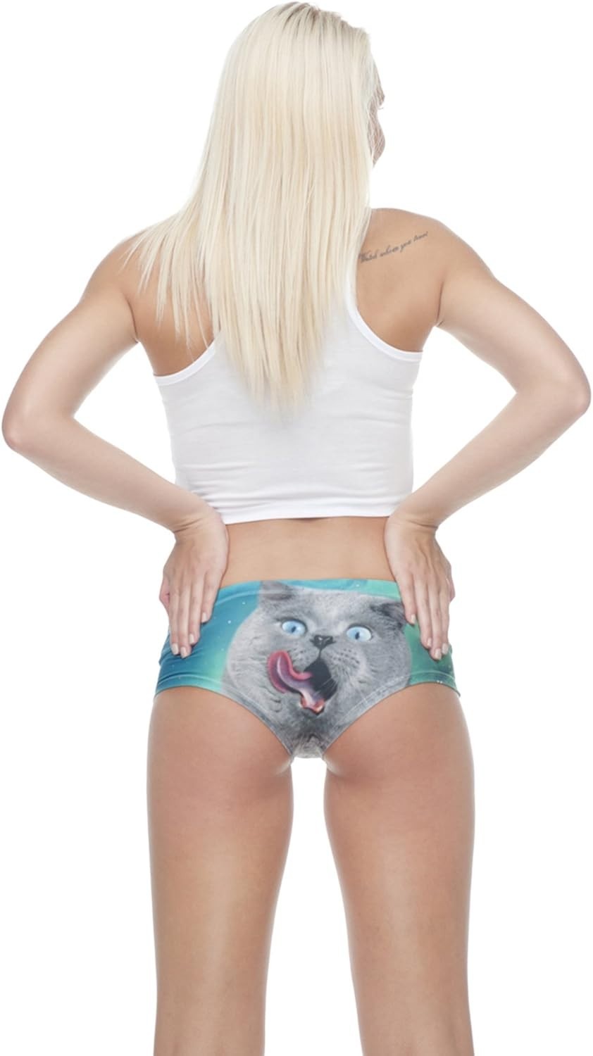Women’s Animal Print 3D Printed Low-Rise Underpants, Medium, Lick It Stick It