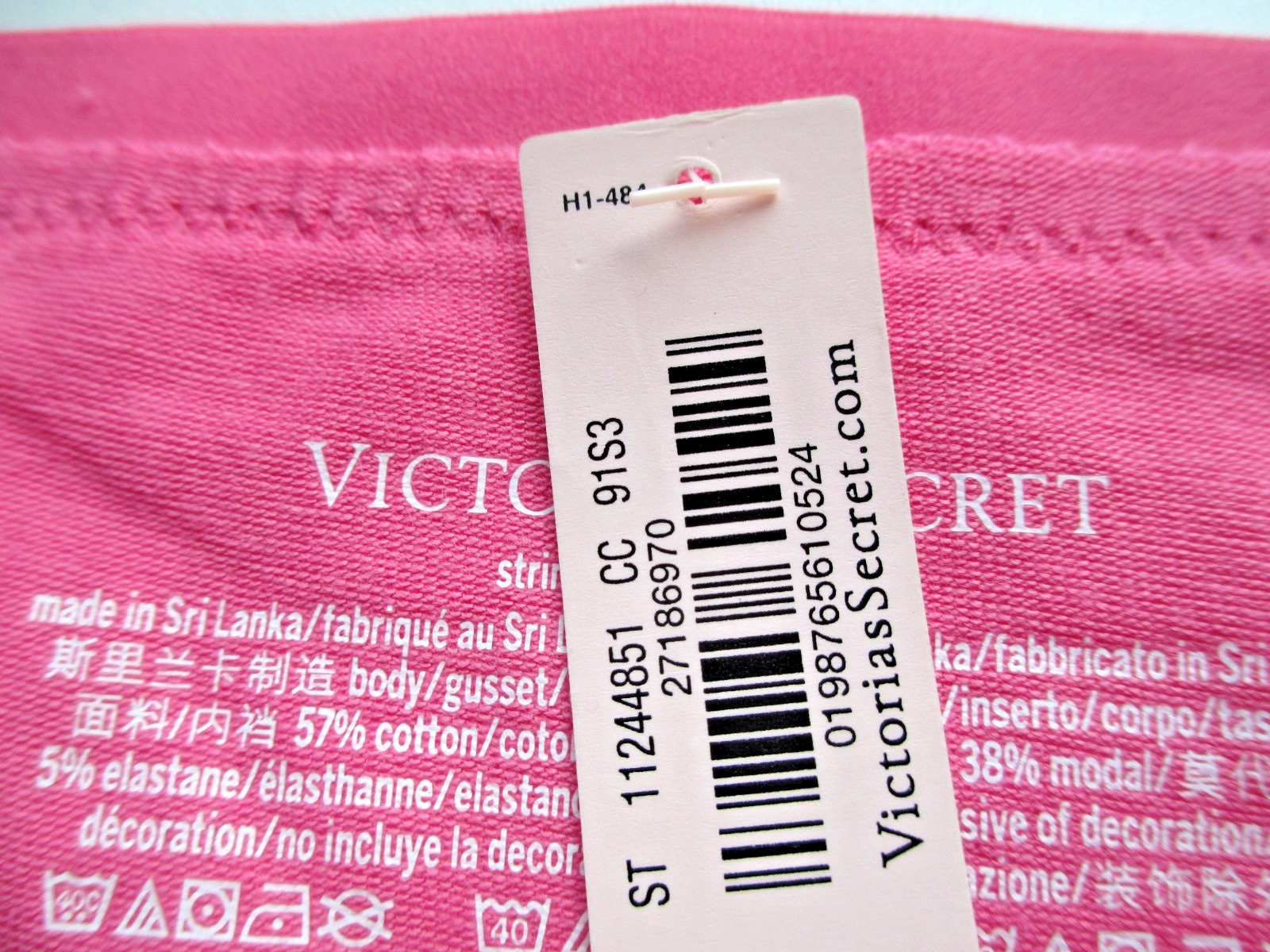 VICTORIA’S SECRET Cotton String Bikini Panty S M L XL Pink NWT Rose Garden VS