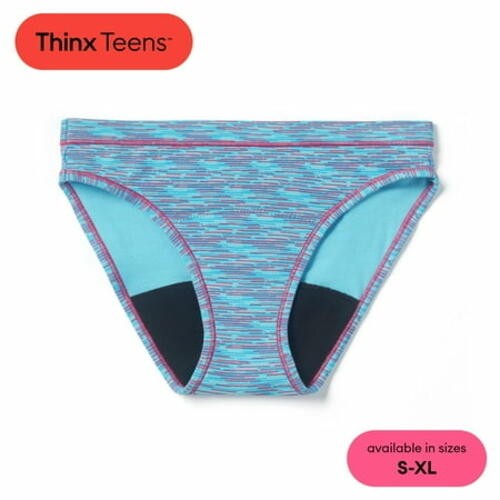 Thinx Teens Super Absorbency Cotton Bikini Period Underwear X-Large Hologram