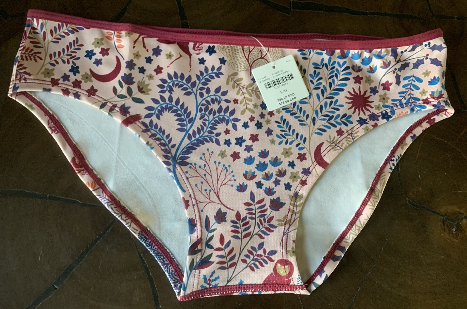 NWT Anthropologie The LyreBird Skin Seamless Printed Hipster Briefs Size S/M