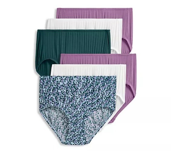 Jockey Supersoft Breathe Brief Panties 6-Pack Pine Size 5 S A451515 NWT New
