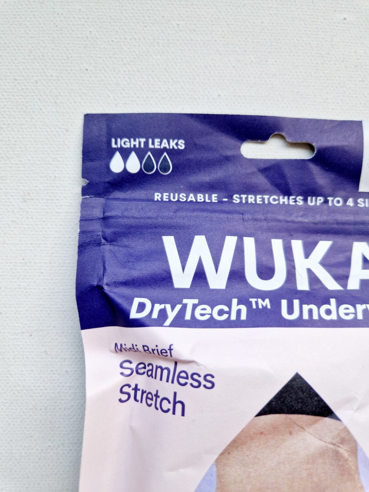 WUKA Ladies Stretch Seamless Period Pants Midi Brief Black Size 1, fits UK 6-14