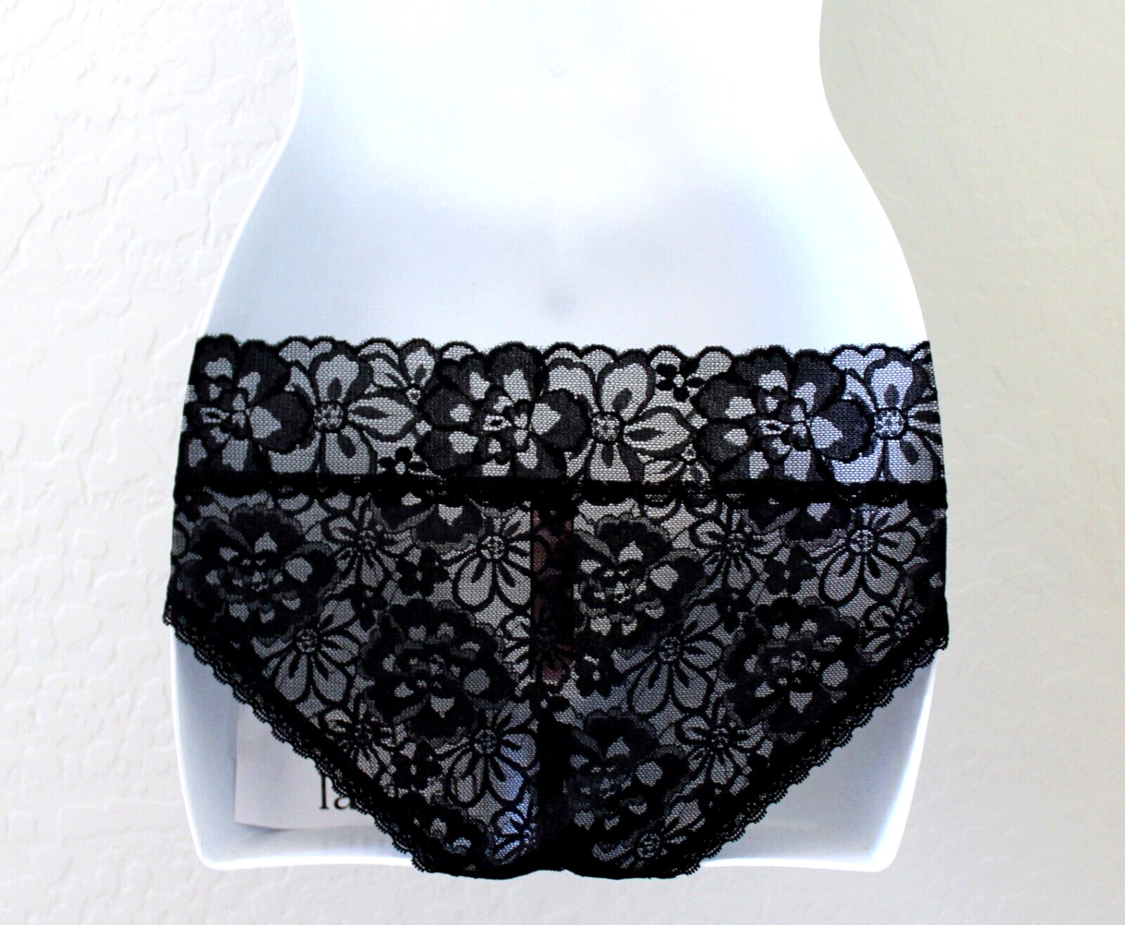 Victoria’s Secret Lacie Lace Stretch Sheer Hiphugger Panty Size S Black NEW