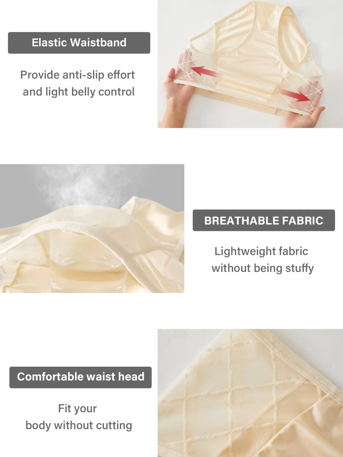 4 Pack Female Ice Silk Panties Full Briefs Set Sexy High Waist Women’s Panties