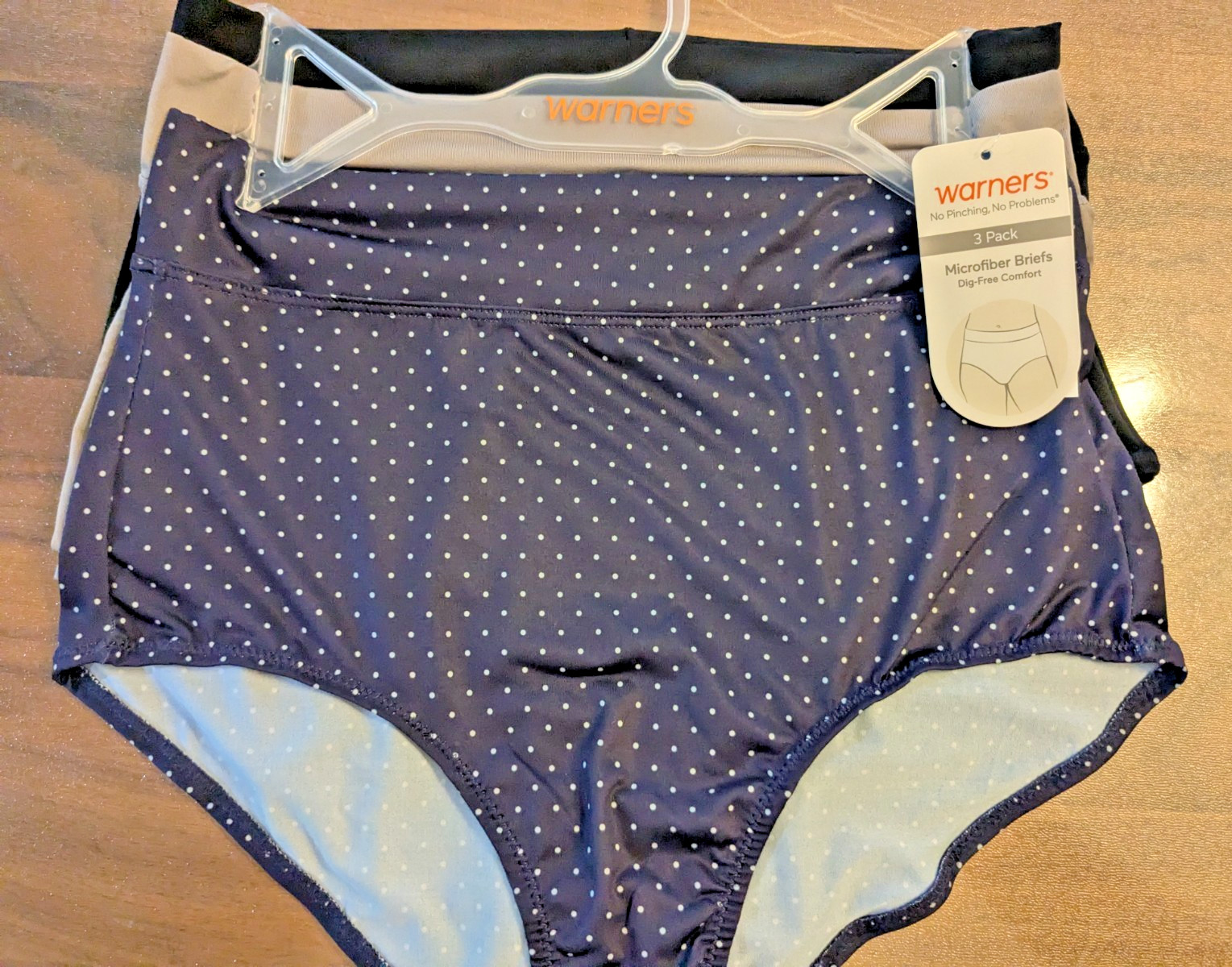 Warners Brief Panties High Waist Microfiber 3-pair Size M / 6 MEDIUM No Pinching