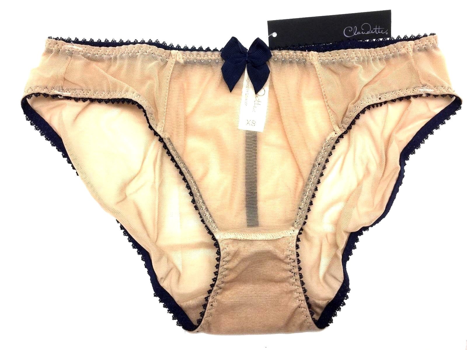 Love Claudette Dessous Mesh Bikini Panty Women’s Sexy Lingerie Navy Sandstone