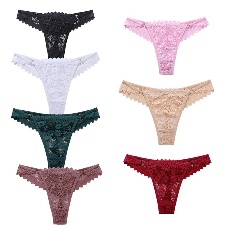7 Pack Lot Sexy Womens Lace Panties Thongs G string Briefs See Through Underwear