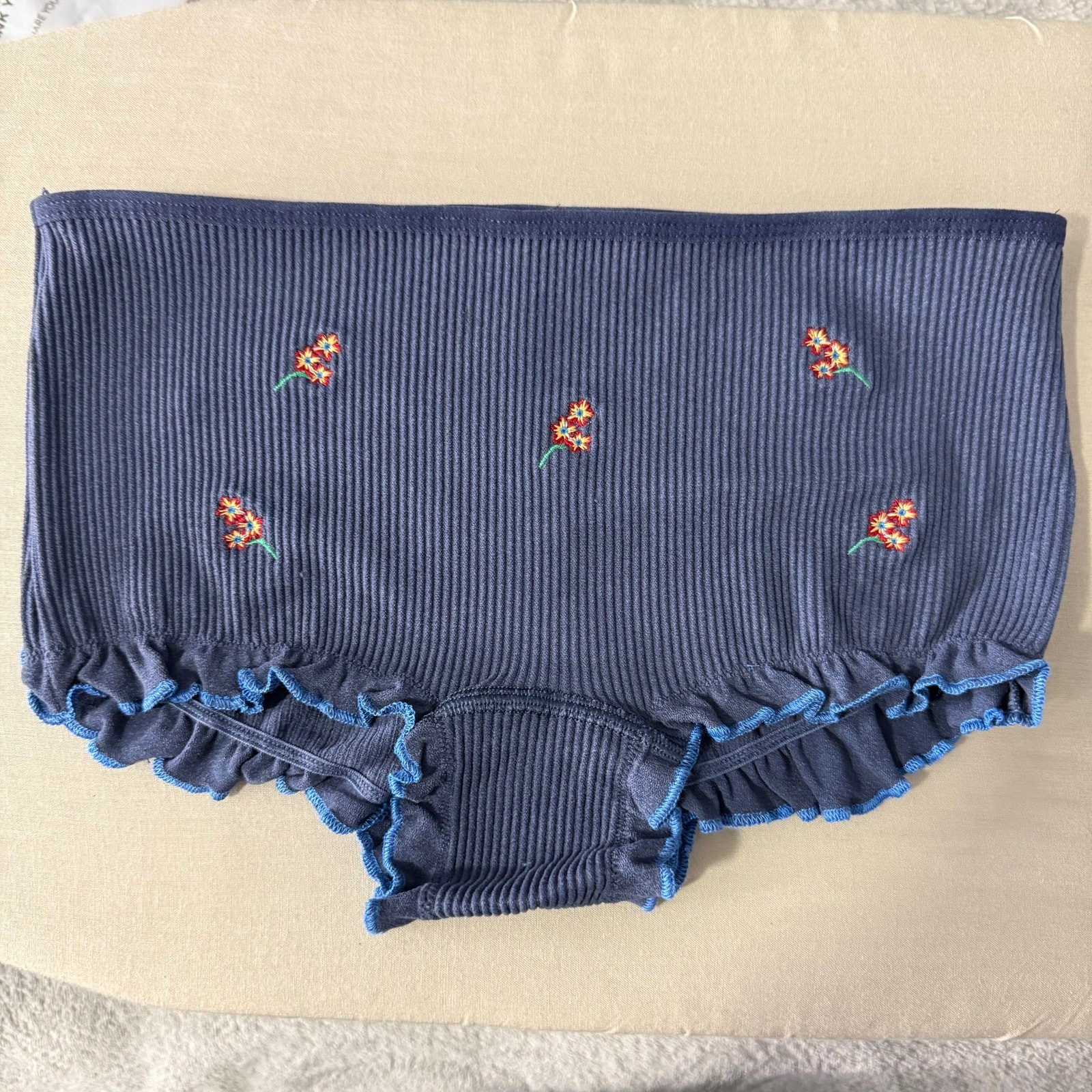 Anthropologie Womens Floral Blue Panties, S/M