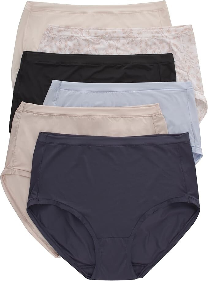 Hanes Women’s Microfiber Stretch Underwear Pack, Comfort Flex Fit Modern Brief