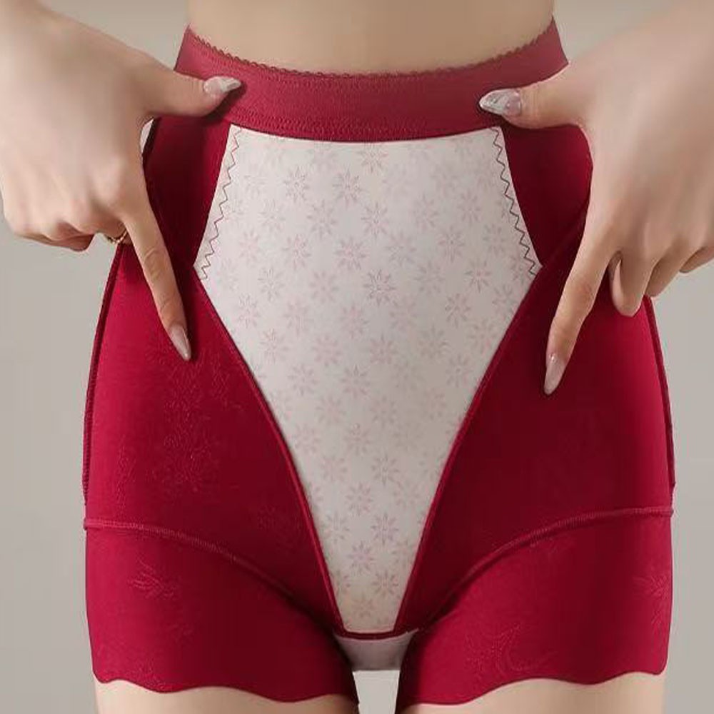 2Pack High Waist Tummy Control Panties Silk Antibacterial Seamless Shaping Brief
