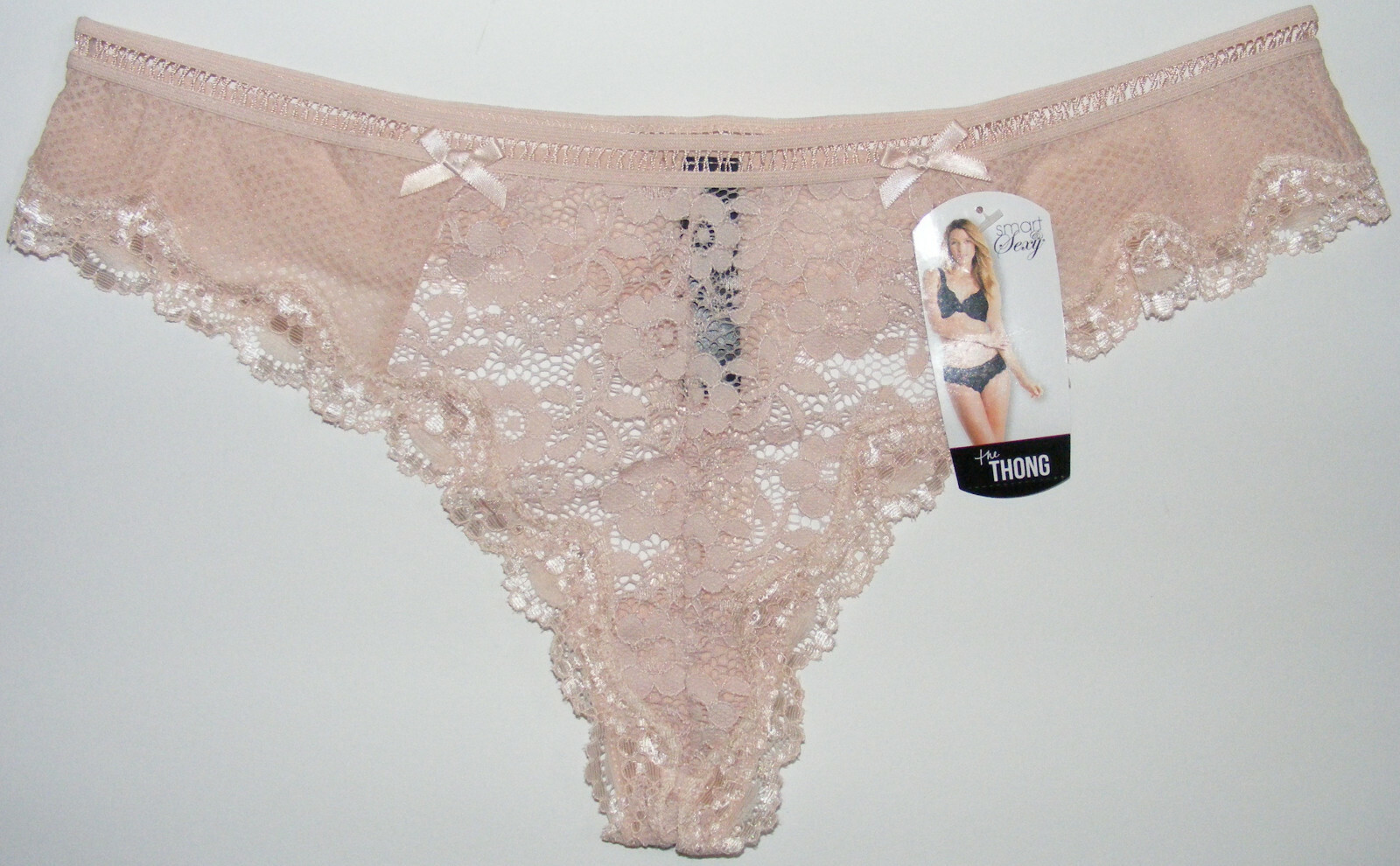 Thong Panty Size L Soft Stretchy Lace & Mesh No Visible Panty Lines Smart & Sexy