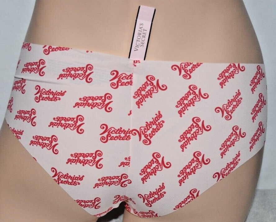 NWT Victoria’s Secret Pink Red Script Logo Cheeky Panty Size M Medium No Show