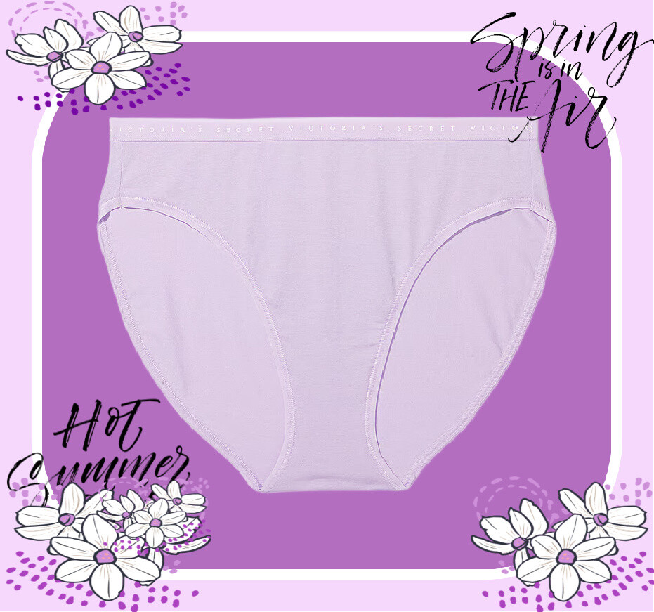 XS S M L XL XXL Lilac Purple Stretch Cotton Victorias Secret HighLeg Brief Panty