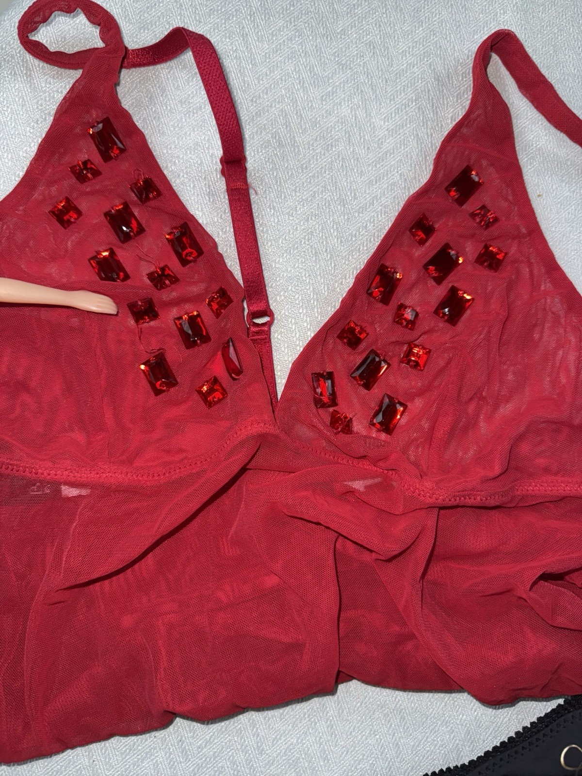 New Panty Thong Mix Lot 6 Cotton Lace Novelty + 1 Red Victorias Secret Cami S 5