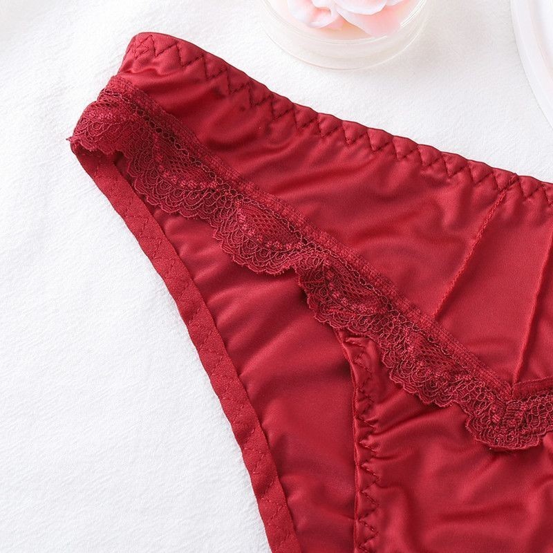 3 Pack Low Rise Seamless Bikini Panties – Lace Trim Cotton Gusset Sexy Underwear