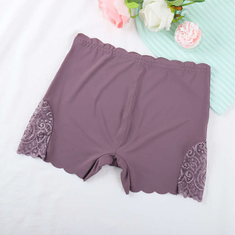 4 Pack Lot Sexy Womens Ice Silky Panties Boyshorts Underwear Lace Boxer Shorts