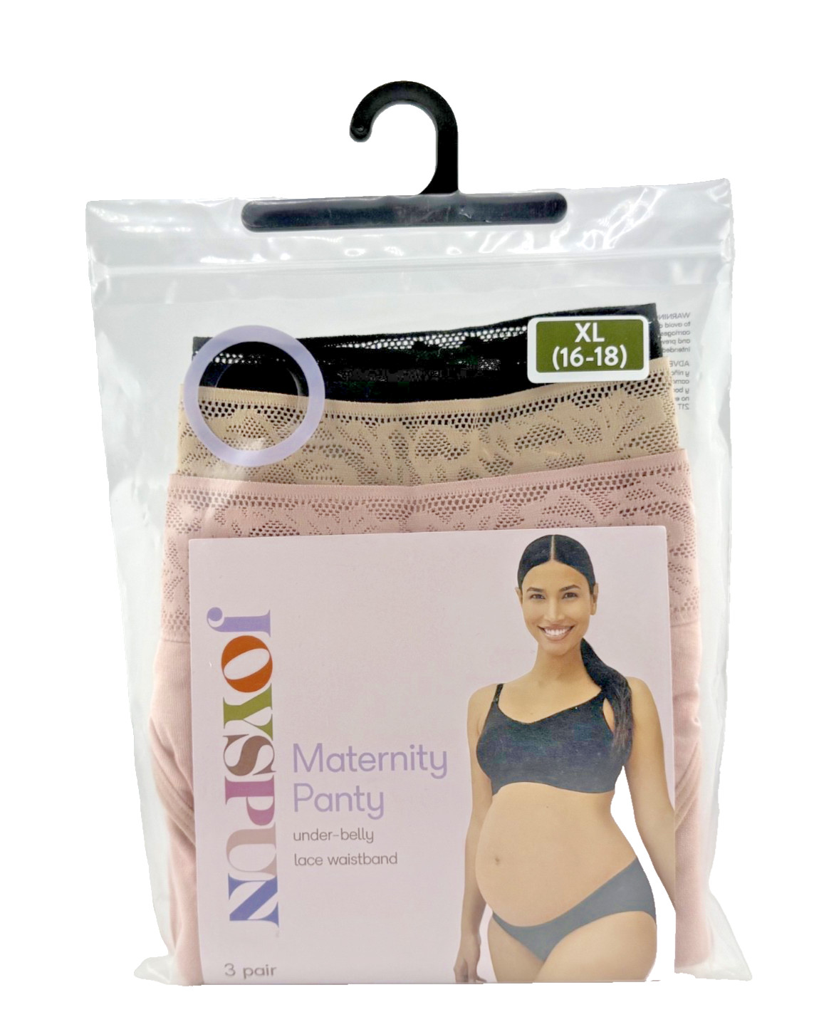 Joyspun Women’s Maternity Under Belly Underwear, XL (16-18) to XXXL (22) – 3 Pk