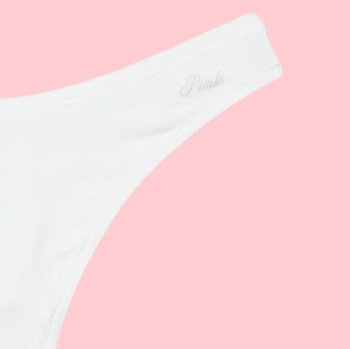 L White Smooth Soft Stretch Cotton High-Leg Thong PINK Victoria’s Secret Pantie