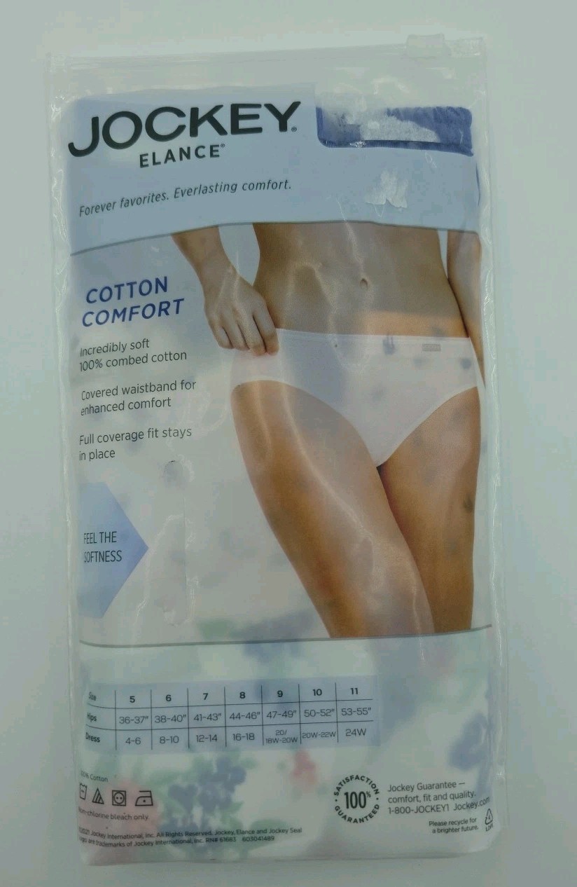 Jockey Elance Bikini Panties Womens Small S/5 Cotton Comfort 3 Pack Multicolor