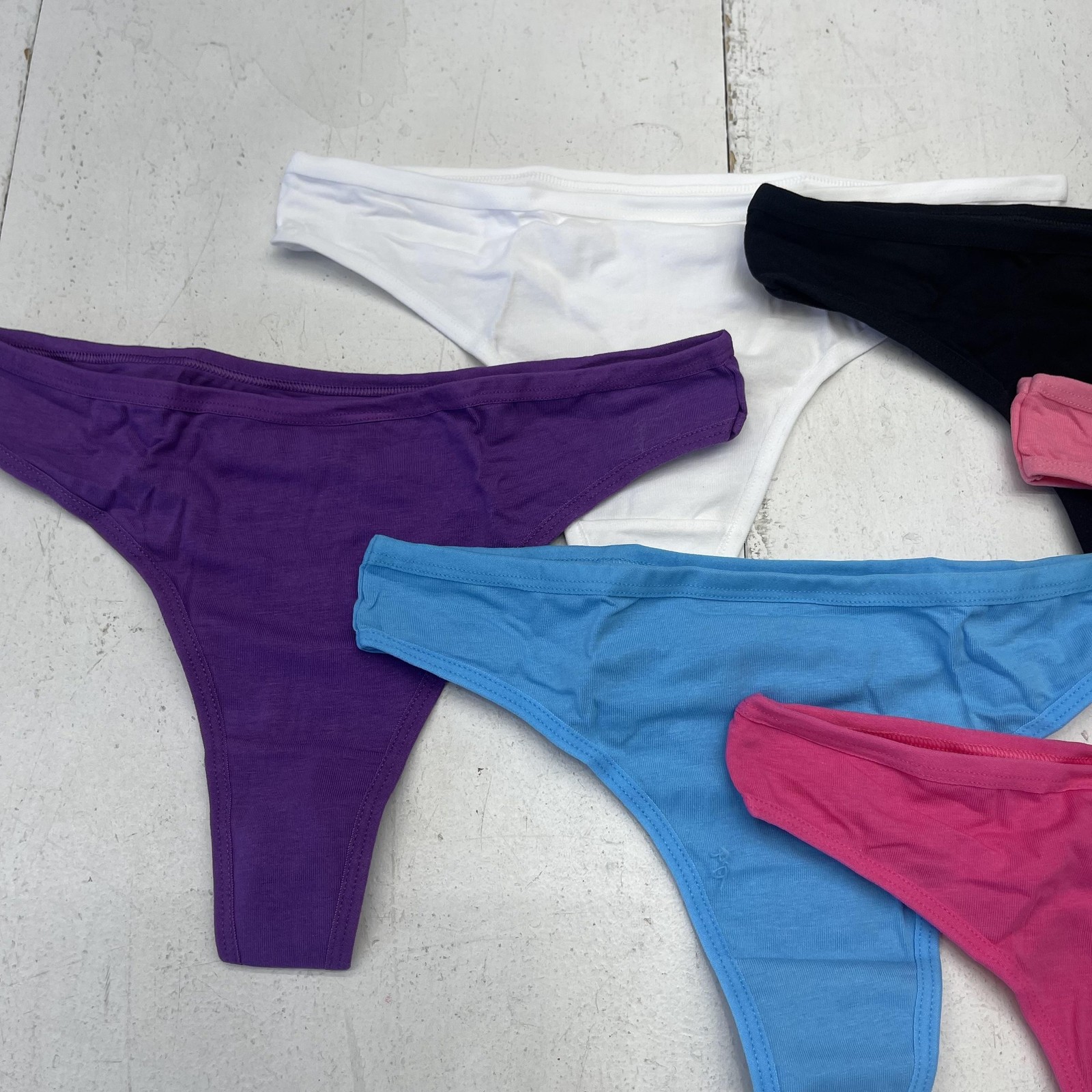 ANZERMIX Underwear Womens Medium Thong Panties 6 Pack Cotton Assorted Colors