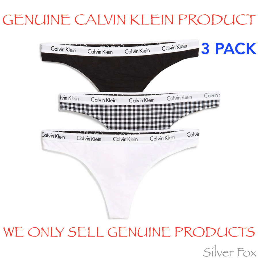 3 PACK CALVIN KLEIN WOMENS COTTON G STRING THONG UNDERWEAR UNDIES HIP BRIEFS