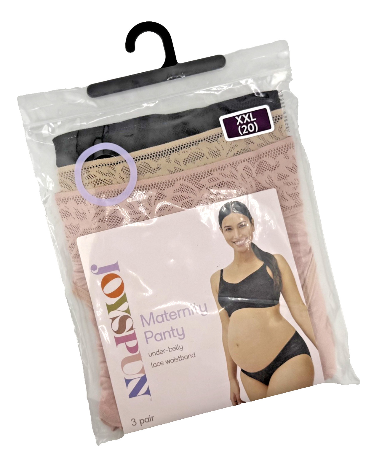 Joyspun Women’s Maternity Under Belly Underwear, XL (16-18) to XXXL (22) – 3 Pk