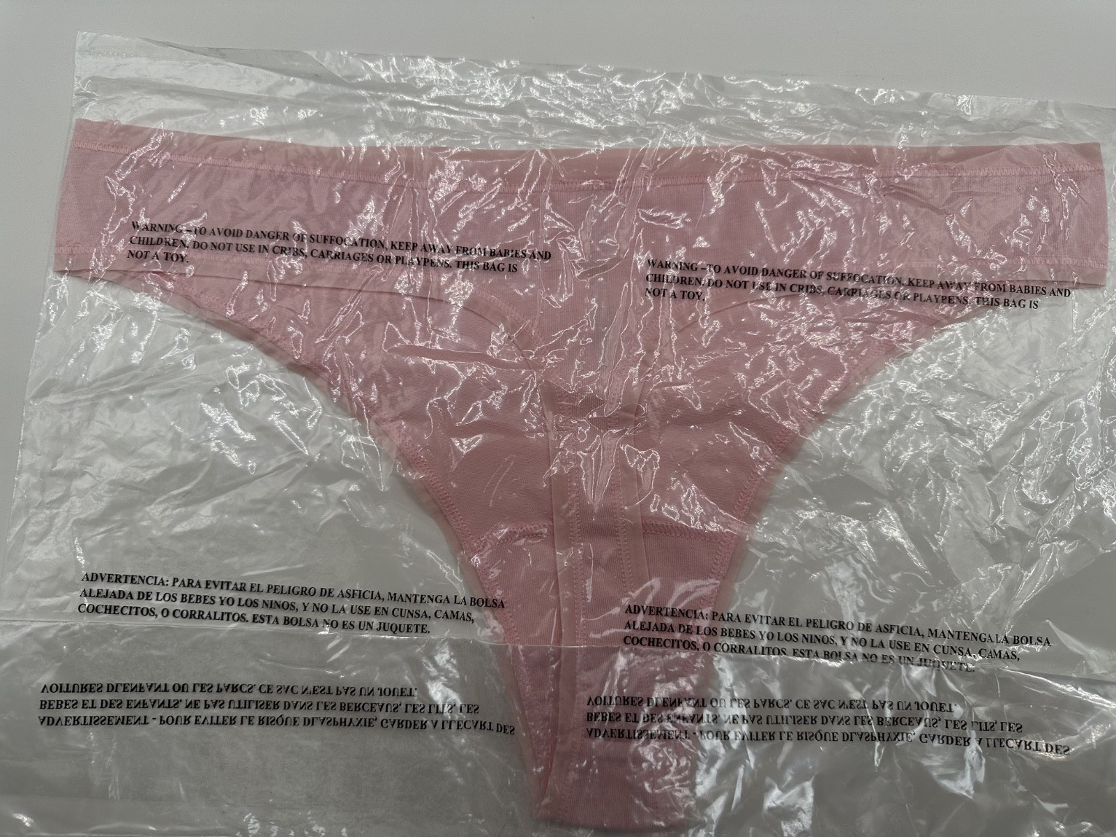 RARE New 5 Pk Jockey Organic Cotton Stretch Thong Pink Underwear Panties Sz 7 L