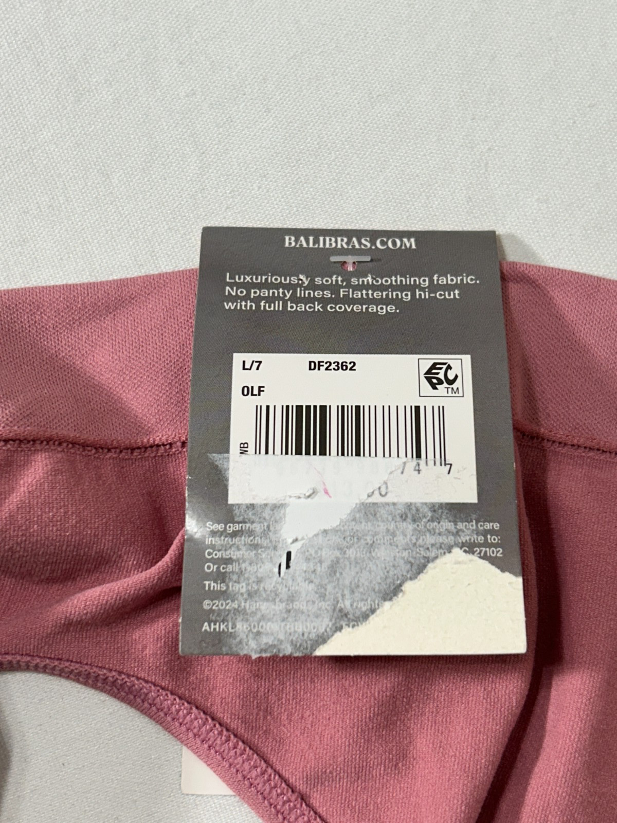 Bali Underwear L-7 Hi Cut One Smooth All Around Smoothing Panty Mauve DF2362