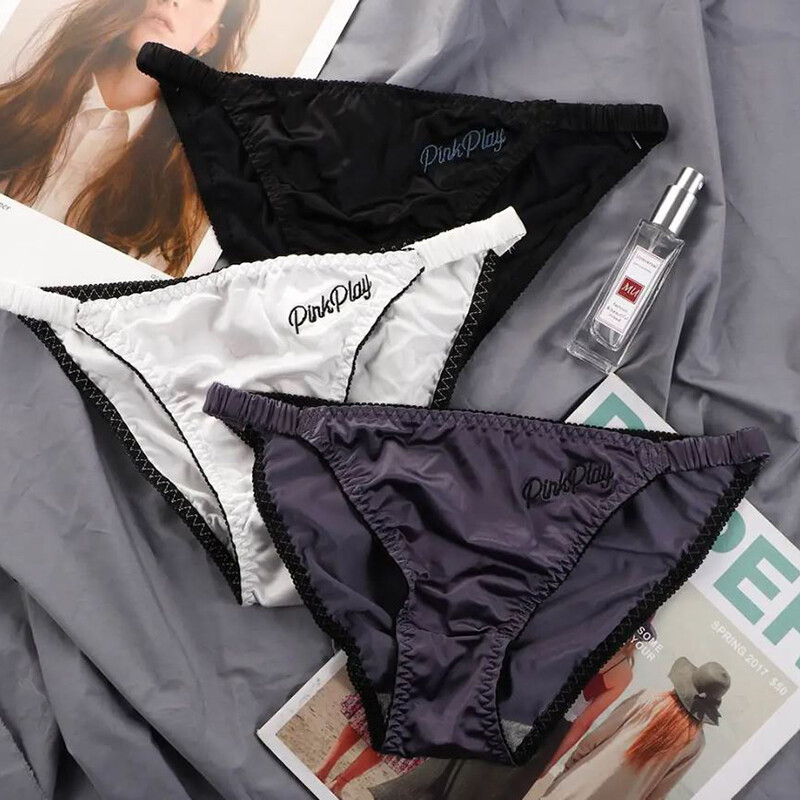 Sexy Womens Satin Panties Thongs Glossy Underwear Low Waist Briefs Underpants