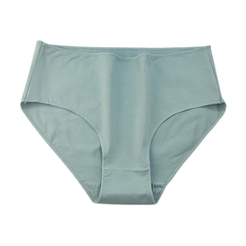 High Rise Cotton Panties Briefs Solid Color Soft Breathable Comfort Fit 2PCS