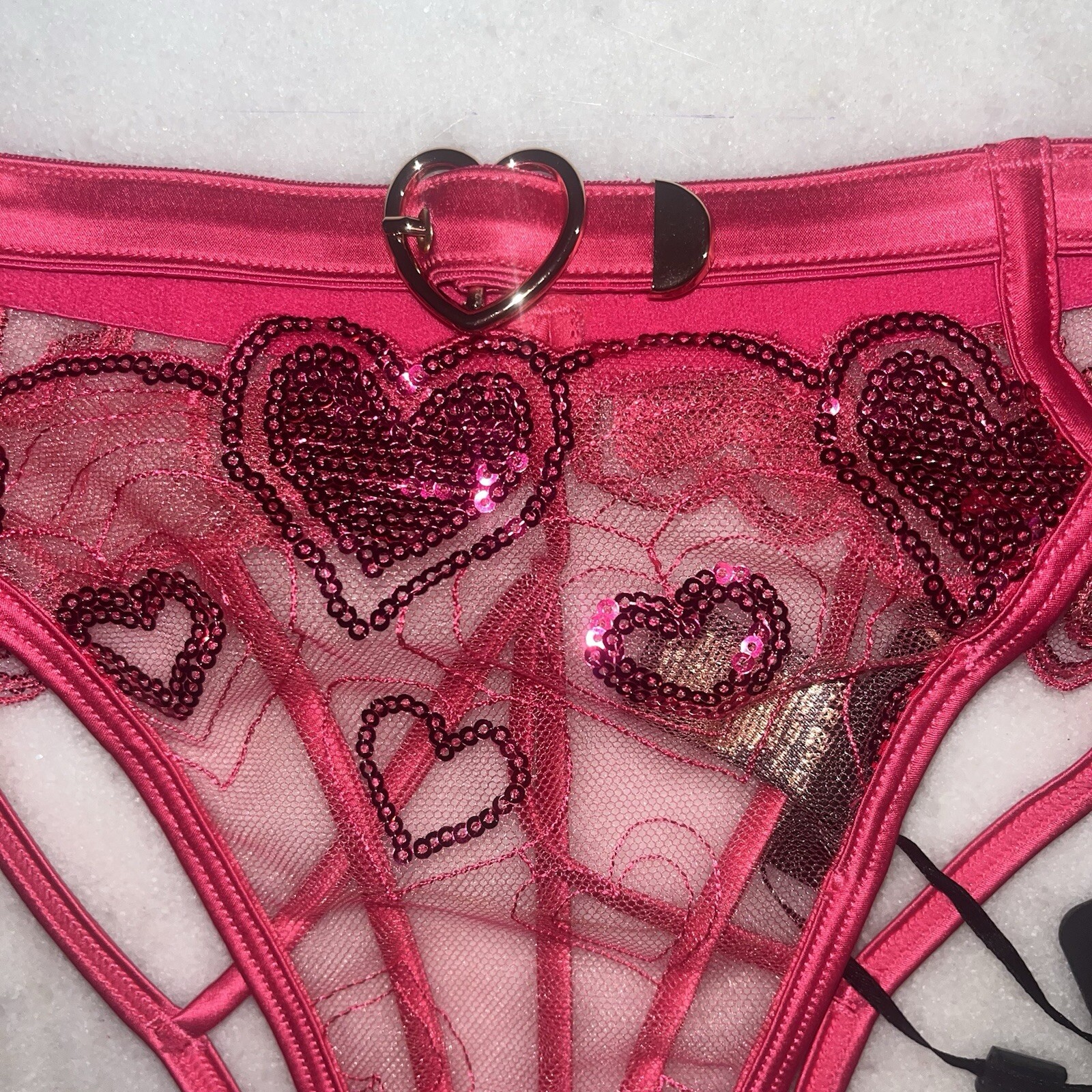 New honey birdette Juliete High Leg Brazillian Hot Pink Brief Size Large