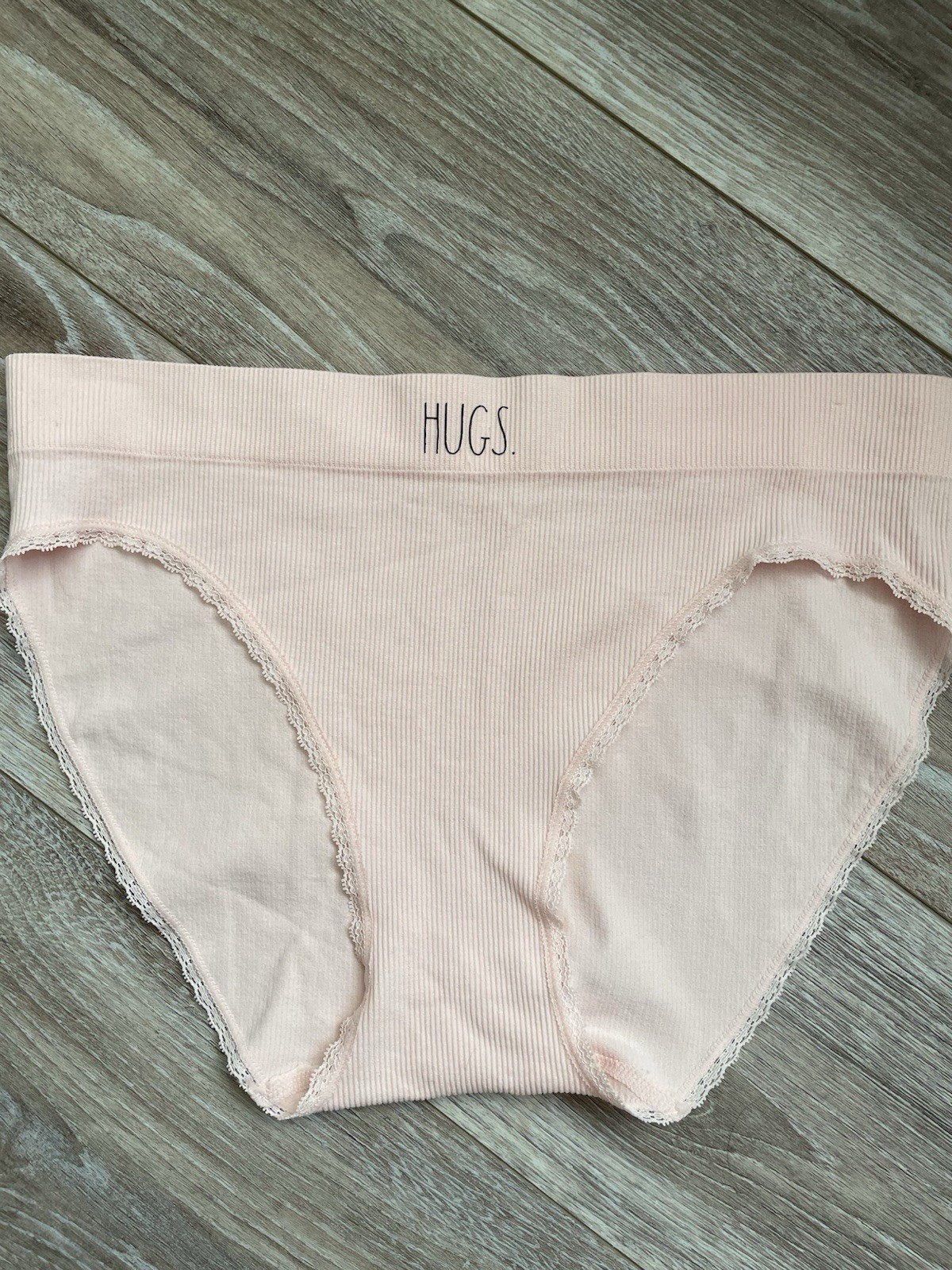 RAE DUNN Bikini Breif Underpants XXL Nylon Ribbed Hugs Kisses Love Hugs Set 4