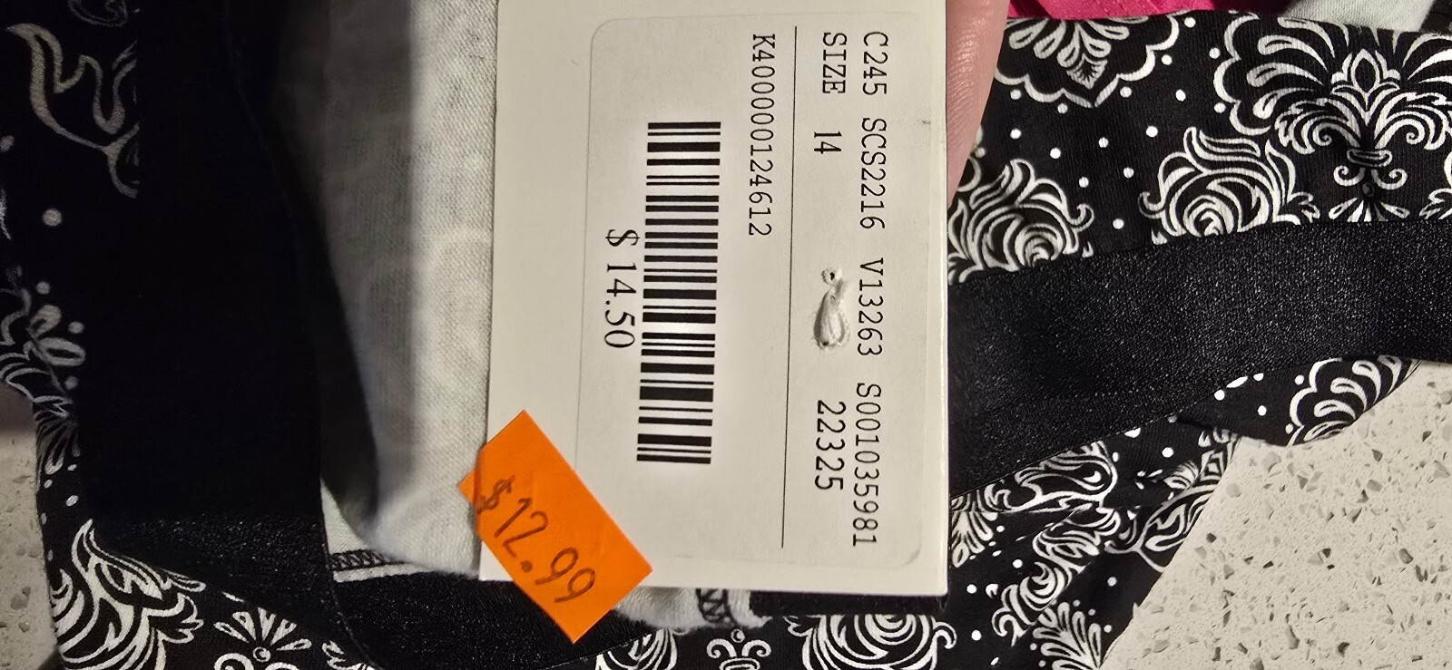 Vintage, new Catherines Hi-Cut Brief Intimates Size 14 Black and White