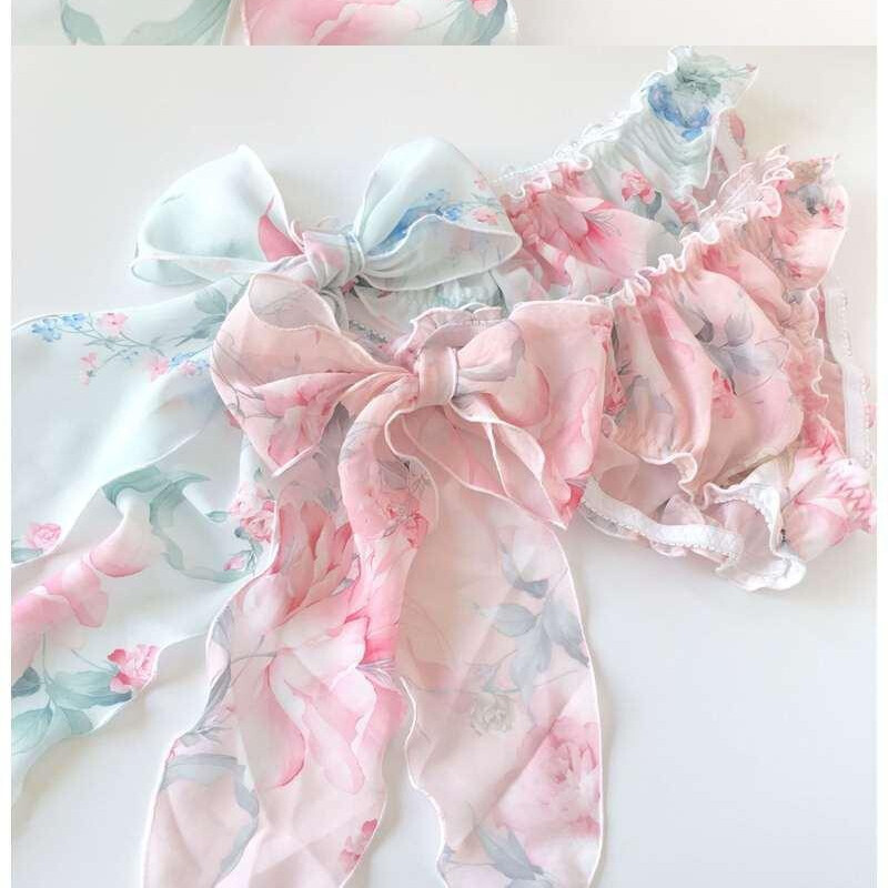 Girls Chiffon Floral Underwear Panties Knickers Briefs Lingerie Lace Up Ruffle